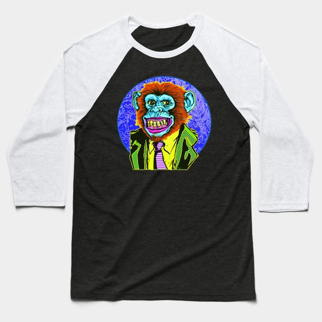 Psychedelic Chimp Baseball T-Shirt by Mudge